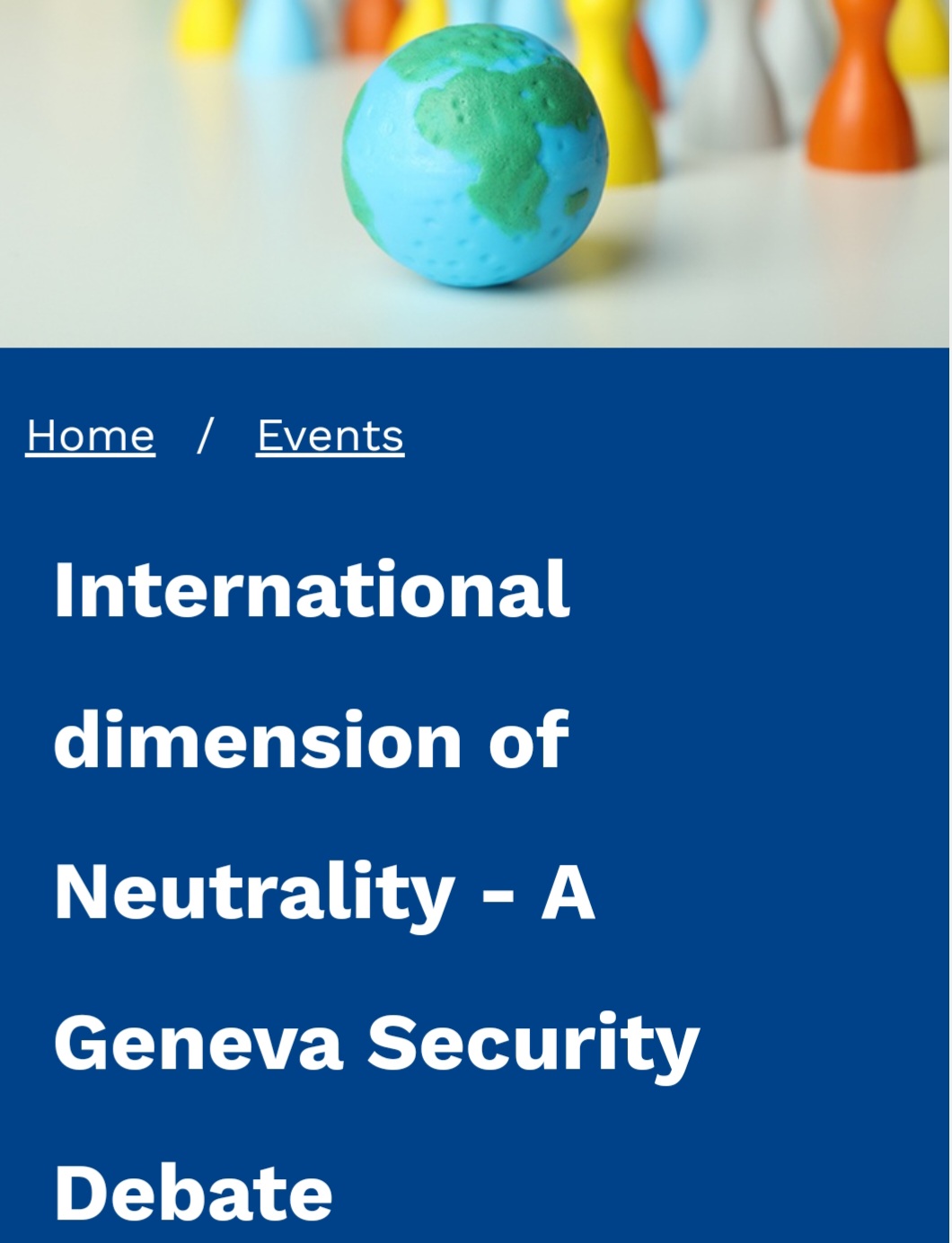 International dimension of Neutrality - A Geneva Security Debate at the GCSP